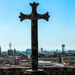 Panoramic view of Barcelona from the top of the Cathedral of Barcelona