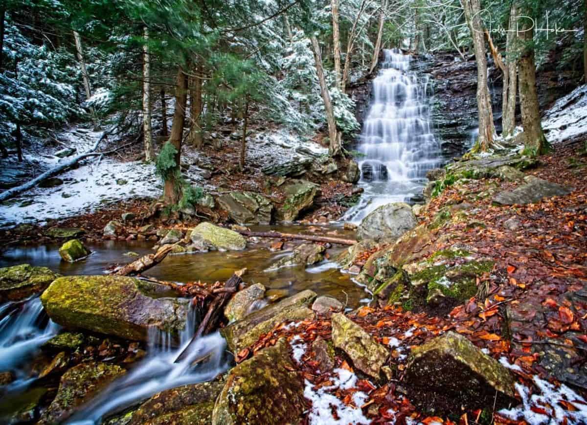 Long Exposure shot of Bear Creek Falls in the Pocono Mountains, Pennsylvania