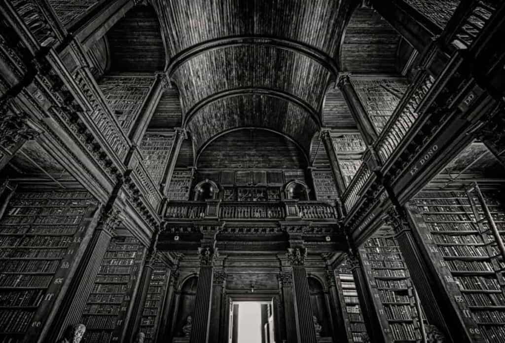 Black and White HDR Image of Trinity College Library, Dublin Ireland