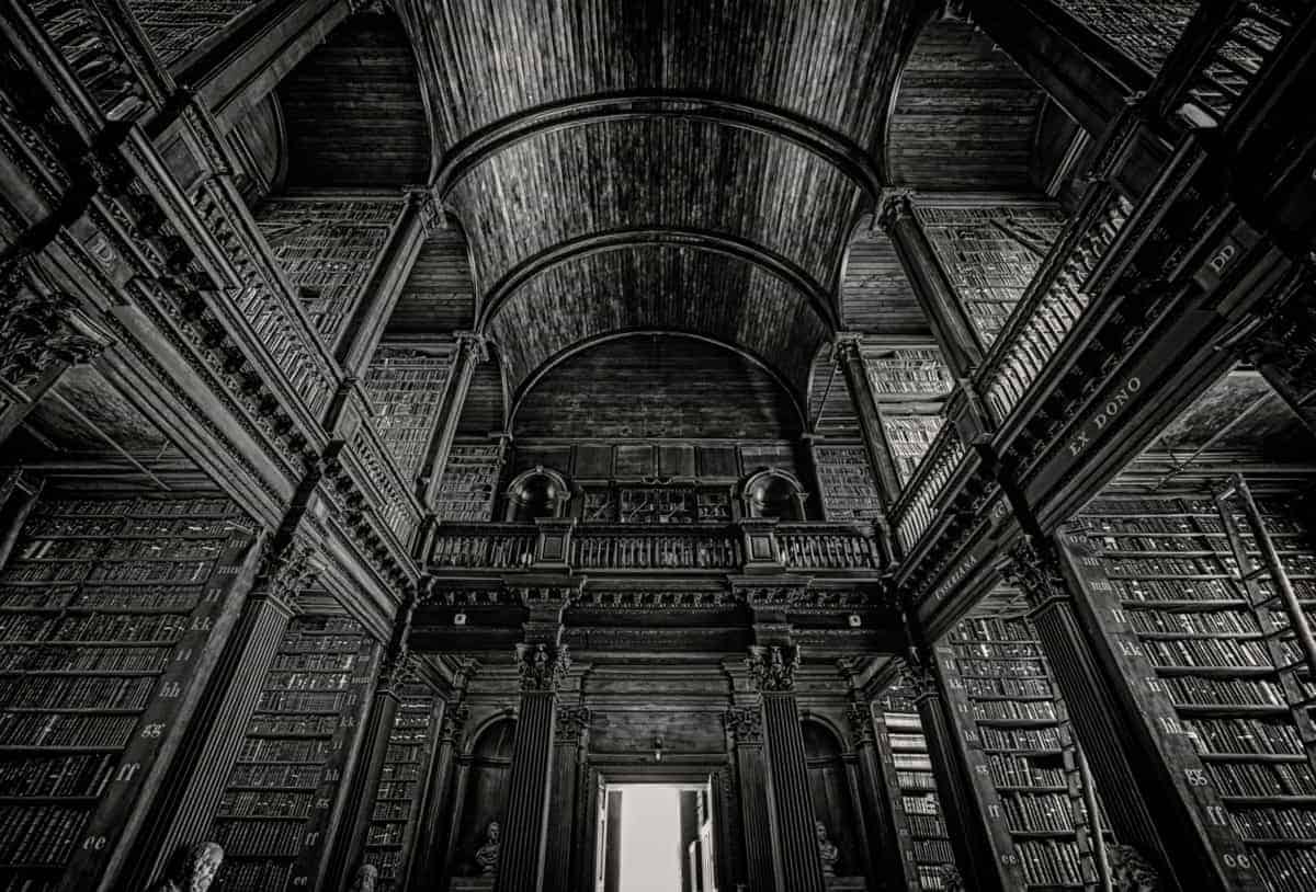 Ireland: Black and White HDR Image of Trinity College Library, Dublin Ireland