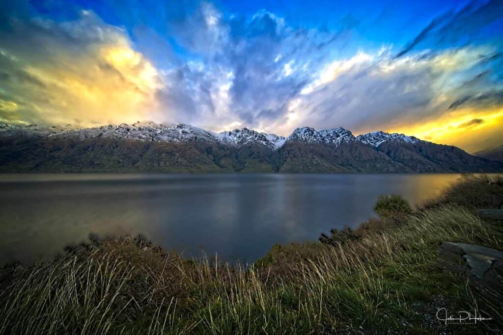 Sunset over the Remarkables in New Zealand, 2019