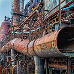 HDR Image of rusting industrial buildings of a former steel mill at Steel Stacks, Bethlehem, PA