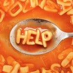 Information Security Training - HELP written out in alphabet soup on a spoon
