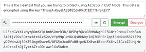 Encrypting clear text into cipher text using AES256