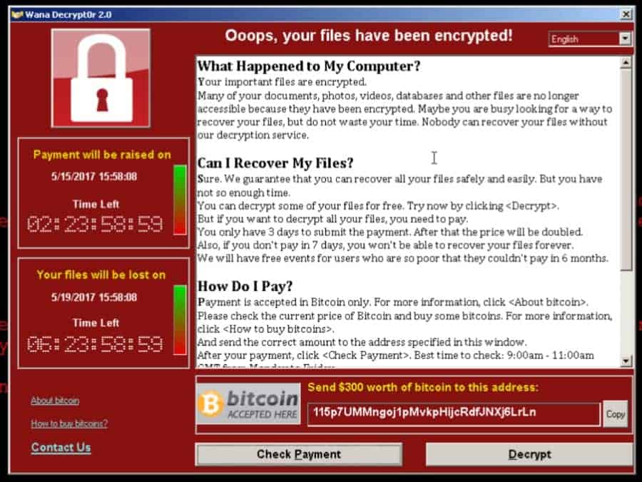 WannaCry aka WannaCrypt ransomware