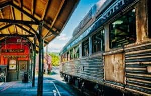 Jim Thorpe, PA historic railroad station with rides through the Poconos
