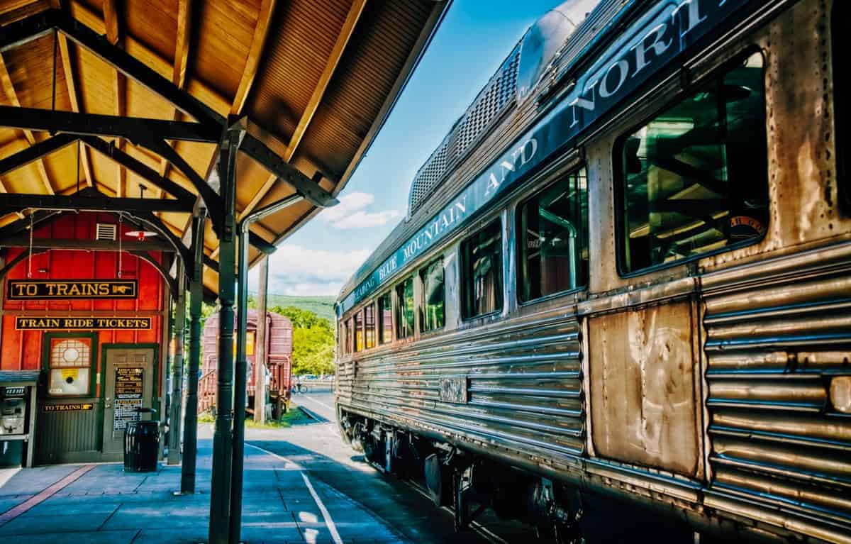 Historic train station in Jim Thorpe, Pennsylvania